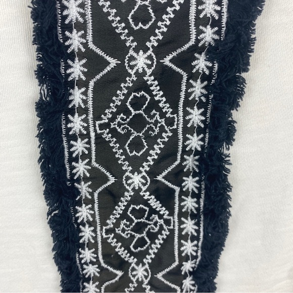SCOTCH & Soda White Black Embroidered Sheer Detail Sweater Small - Picture 5 of 16